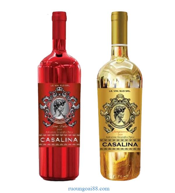 Rượu Vang Casalina nhãn đỏ vàng
