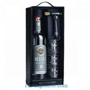 Vodka Beluga Gold Line – Hộp da 3 ly